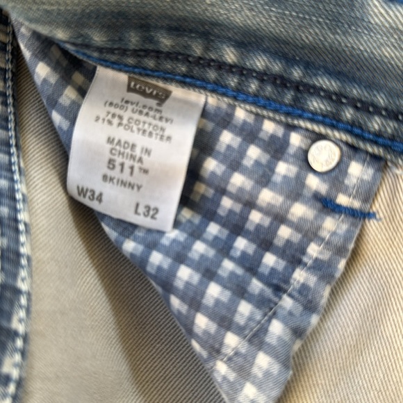 Rare vintage Levi’s 511 faded perfectly distressed jeans size 34 unisex straight - Picture 8 of 17